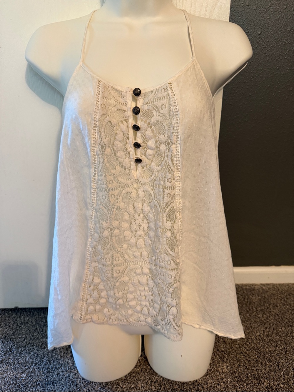 Lace-Front Summer Cami Tank Top